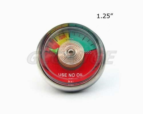 Oxygen tank pressure gauge